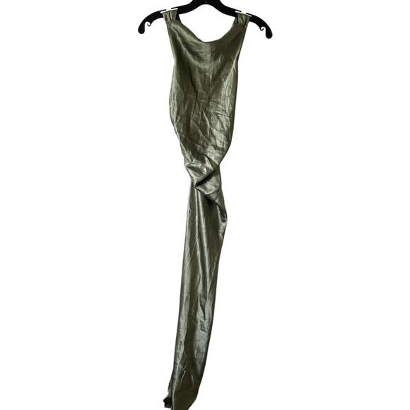 Reformation Casette Silk Dress Artichoke green size 6 C0 - Picture 3 of 9